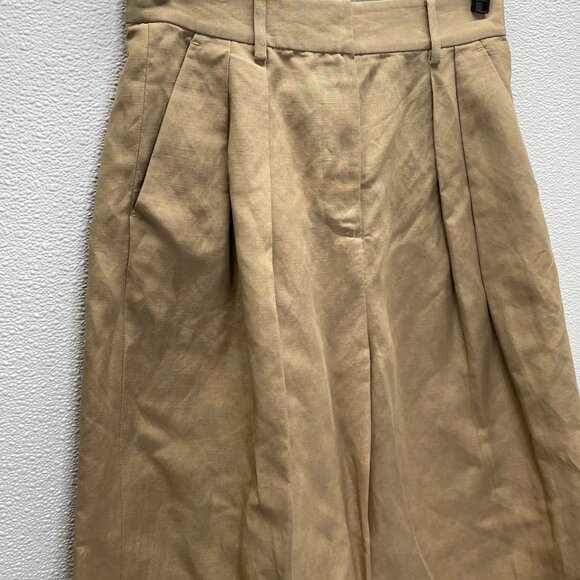 Lilysilk Women’s Pleated Silk & Linen Wide-Leg Pants - Picture 2 of 7